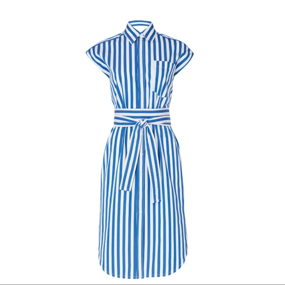 DEREK LAM  wrap button down dress stripe - Picture 2 of 5